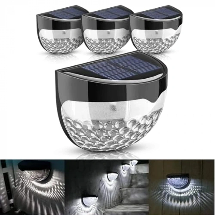 4 Adet Güneş Enerjili Duvar ve Çit LED Aydınlatma Seti