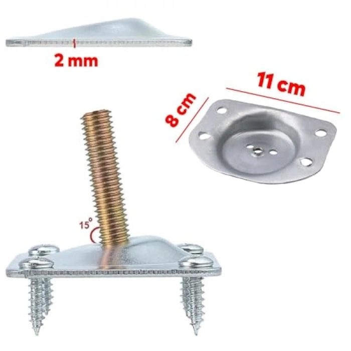 4 Adet Zigon Masa Ahşap Bağlantı Aparatı, Metal Taban ile