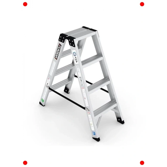 4 Basamaklı Çift Çıkışlı Alüminyum Merdiven