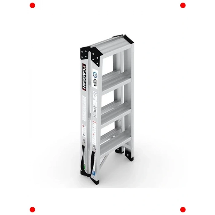 4 Basamaklı Çift Çıkışlı Alüminyum Merdiven