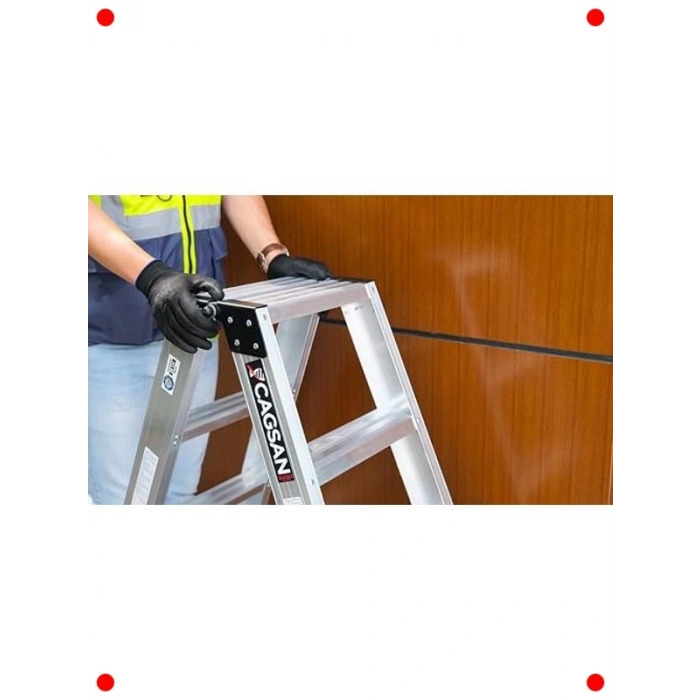 4 Basamaklı Çift Çıkışlı Alüminyum Merdiven