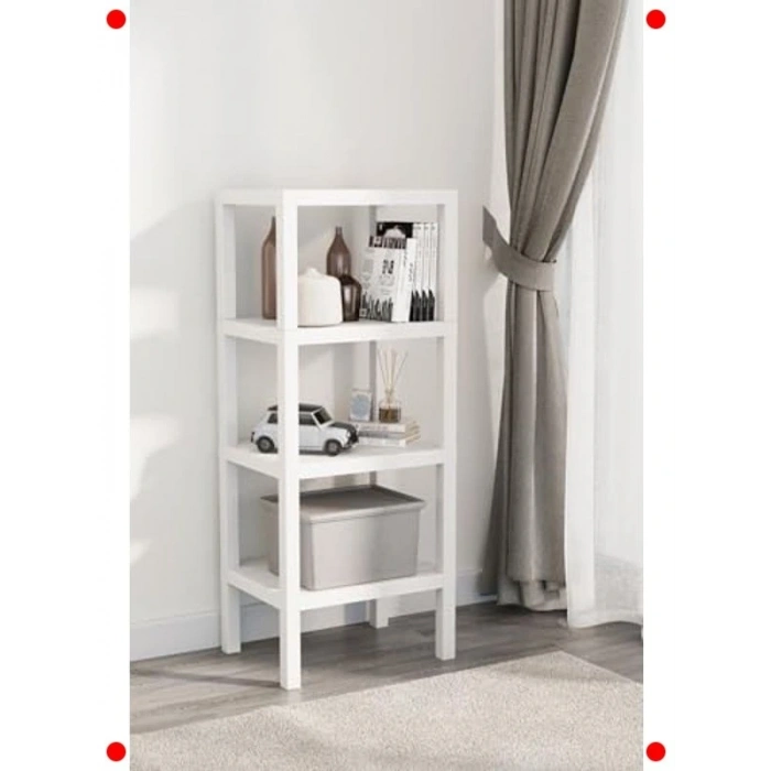 4 Katlı Beyaz Plastik Banyo Mutfak Rafı