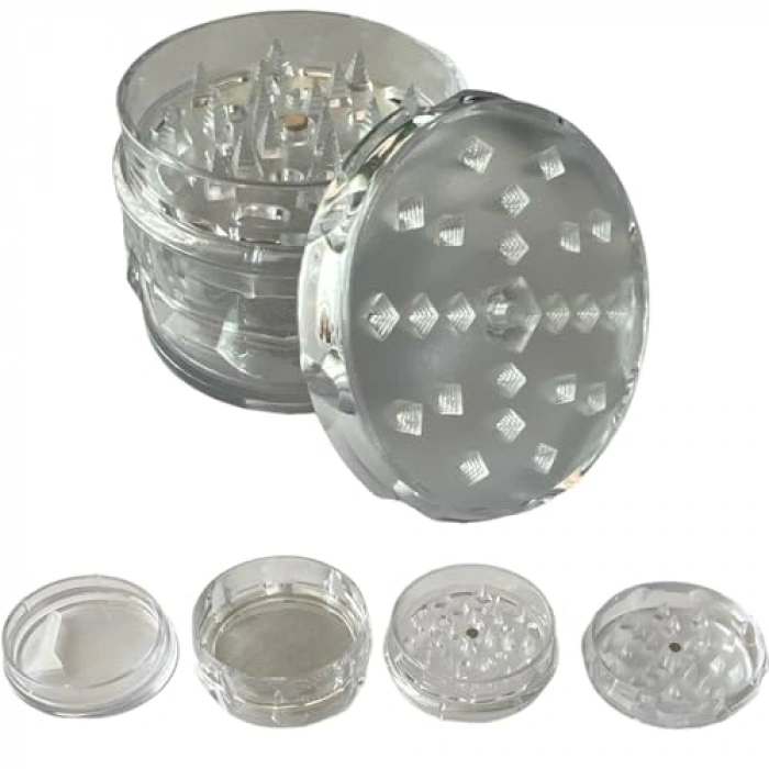 4 Katmanlı Plastik Baharat Öğütücü, 60 mm Boyutunda