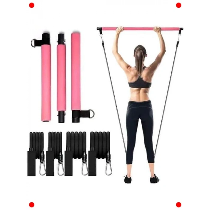 4 Lastikli Pilates Barı - Ayarlanabilir Ev Egzersizi