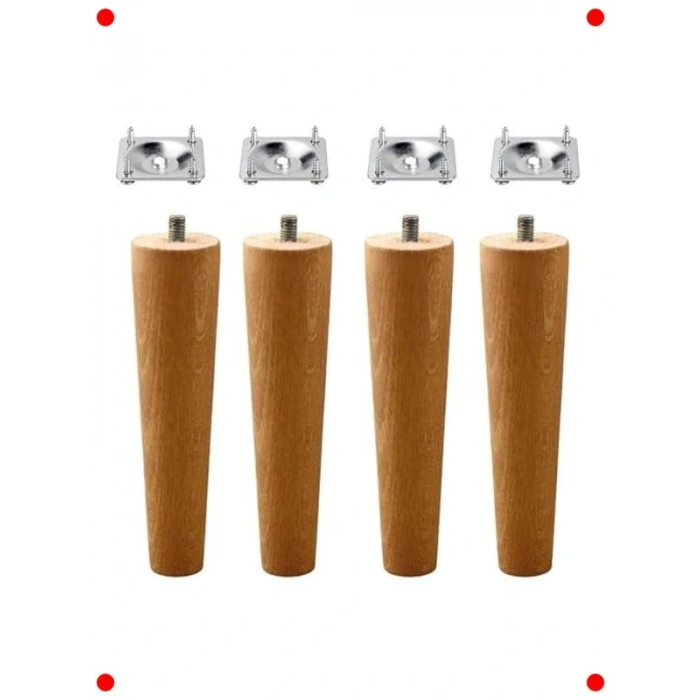 4lü Ahşap  Ayağı Seti (15 cm, M8 Civatalı)