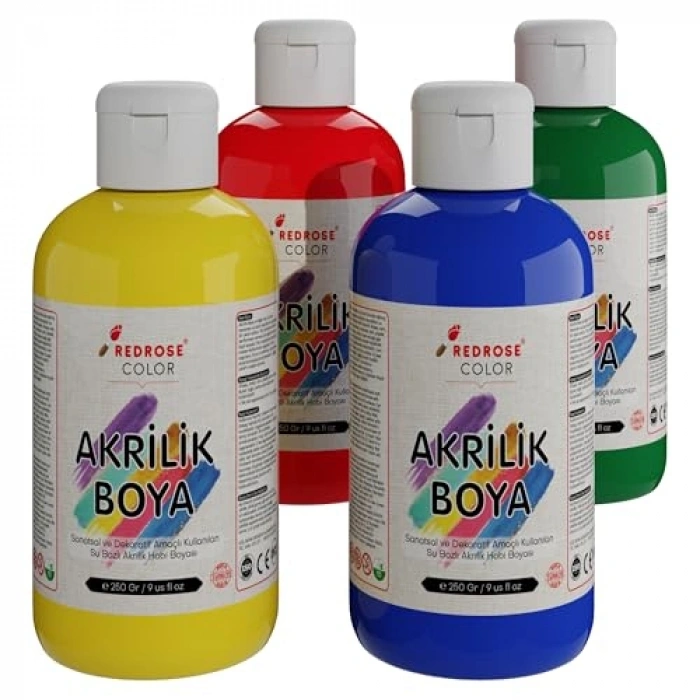 4lü Akrilik Renk Seti, 250 gr Paketler