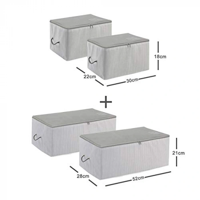 4lü Gri Renkte Hurç Seti, Stuff & Things Depolama için
