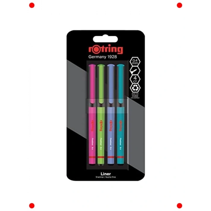 4lü İnce Uçlu Keçe Kalem Seti 0.4 mm - Canlı Renkler