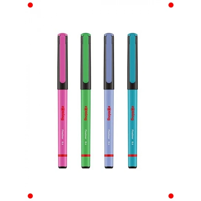 4lü İnce Uçlu Keçe Kalem Seti 0.4 mm - Canlı Renkler