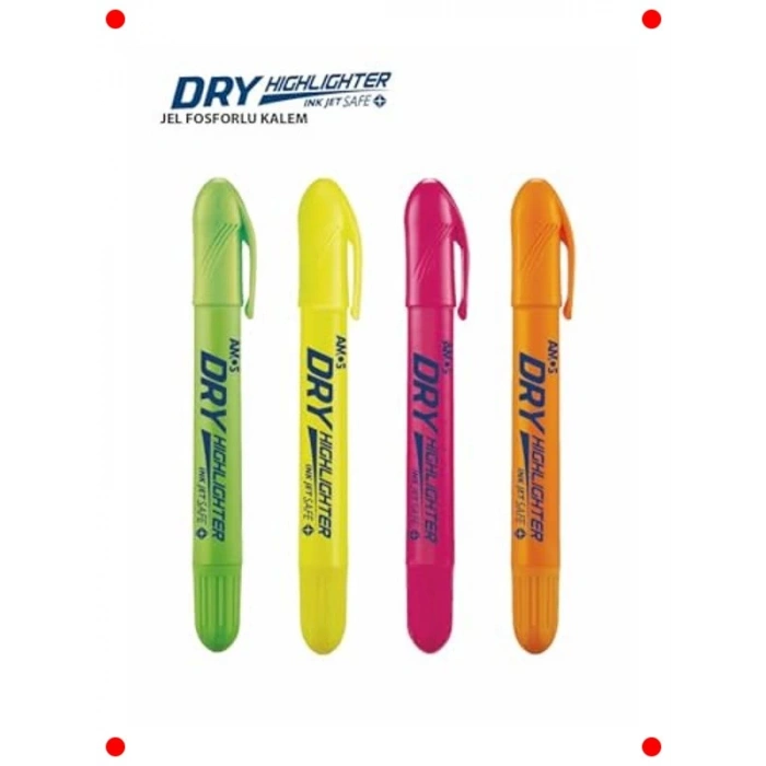 4lü Jel Fosforlu Kalem Seti - Çabuk Kuruyan