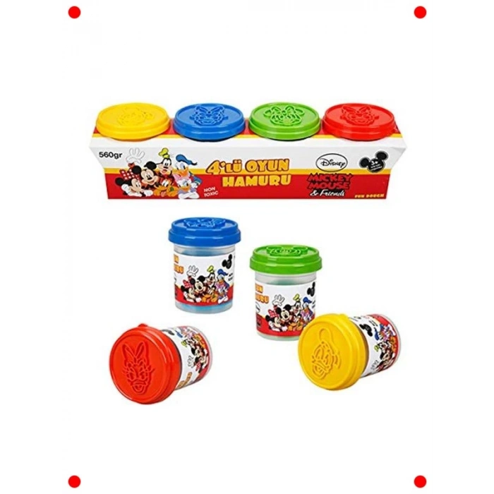 4lü Renkli Eğlenceli Oyun Hamuru Seti