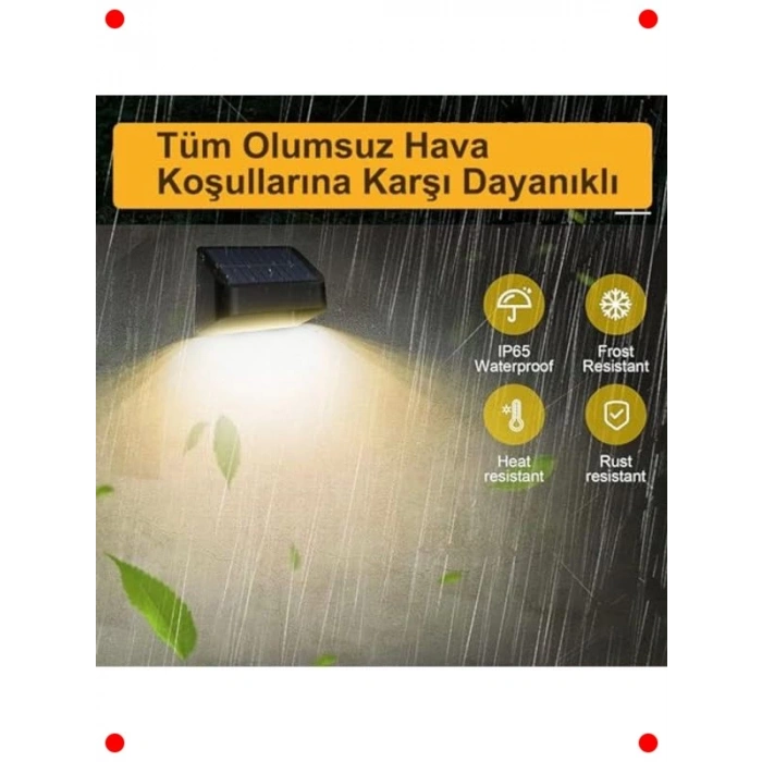 4lü Solar 8 Renk Geçişli Duvar Aydınlatma