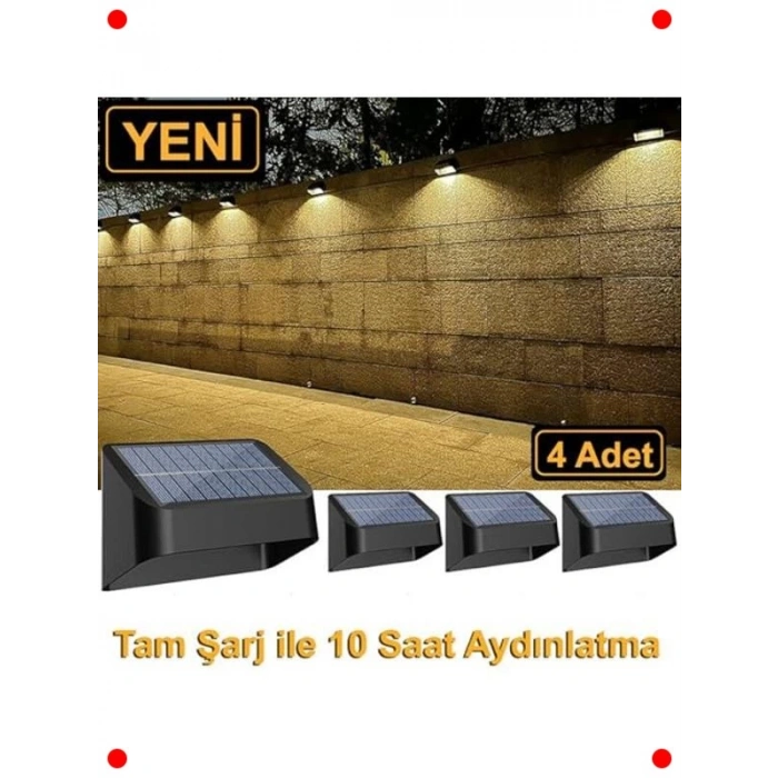 4lü Solar 8 Renk Geçişli Duvar Aydınlatma