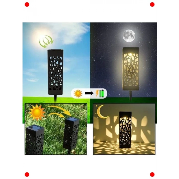 4lü Solar Bahçe Aydınlatması - Yürüyüş Yolu Işıkları