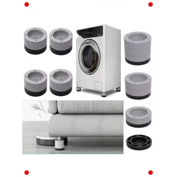 4lü Titreşim Önleyici Yükseltici Beyaz Eşya Ayağı Seti