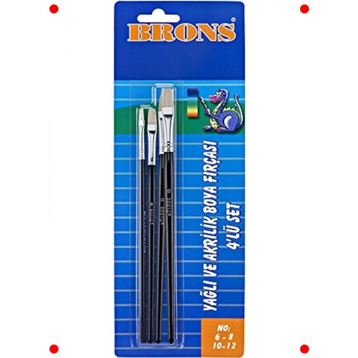 4lü Yağlı ve Akrilik Boya Fırça Seti