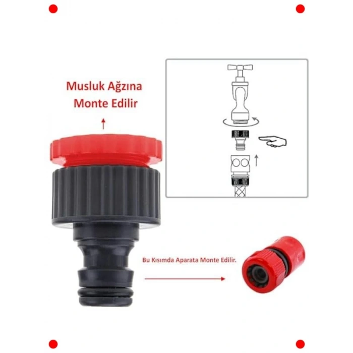 4 Parça Bahçe Hortumu Sulama Başlık Seti