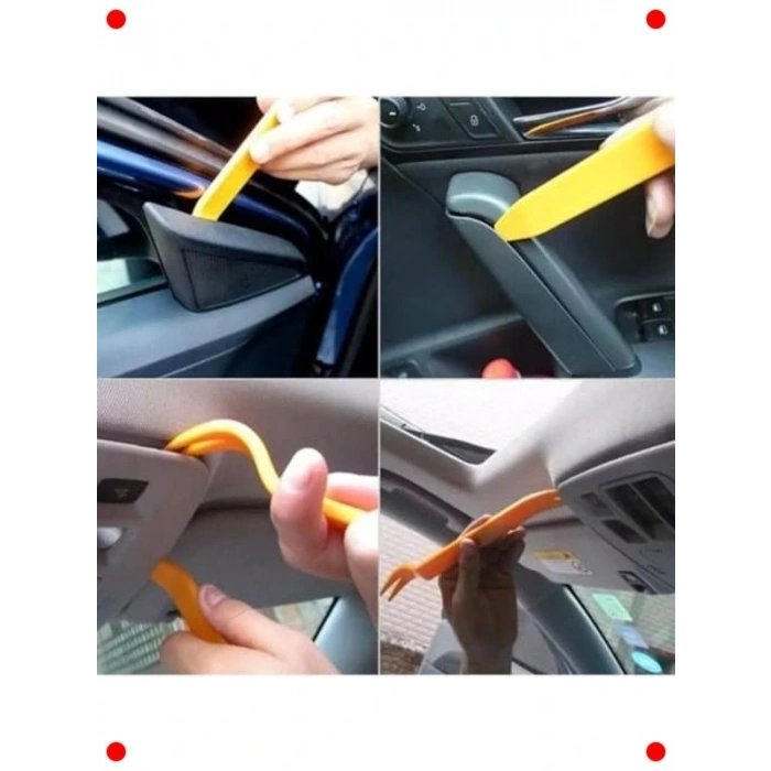 4 Parça Oto İç Trim Sökme Seti - Konsol ve Radyo İçin