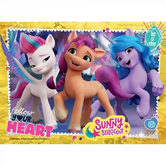4 Parçalı My Little Pony Temalı Çocuk Puzzle Seti