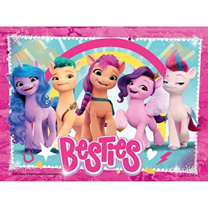 4 Parçalı My Little Pony Temalı Çocuk Puzzle Seti