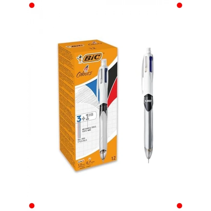 4 Renkli Çok Fonksiyonlu Kalem Seti (12 Adet)