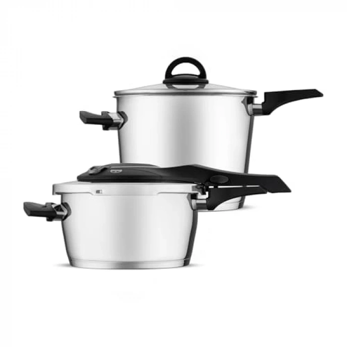 4 ve 6 Litre Kapasiteli Paslanmaz Çelik Düdüklü Tencere Seti