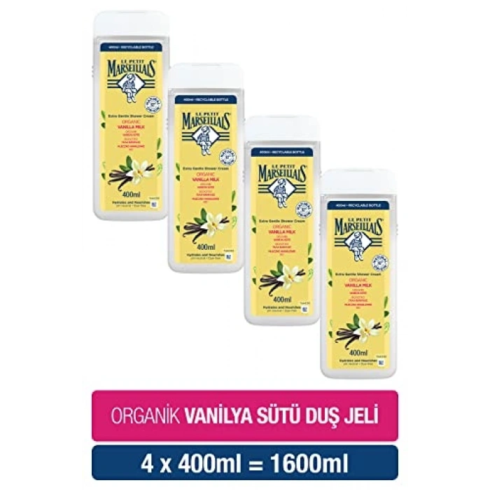 4 x 400 ml Vanilya Sütü İçeren Duş Jeli