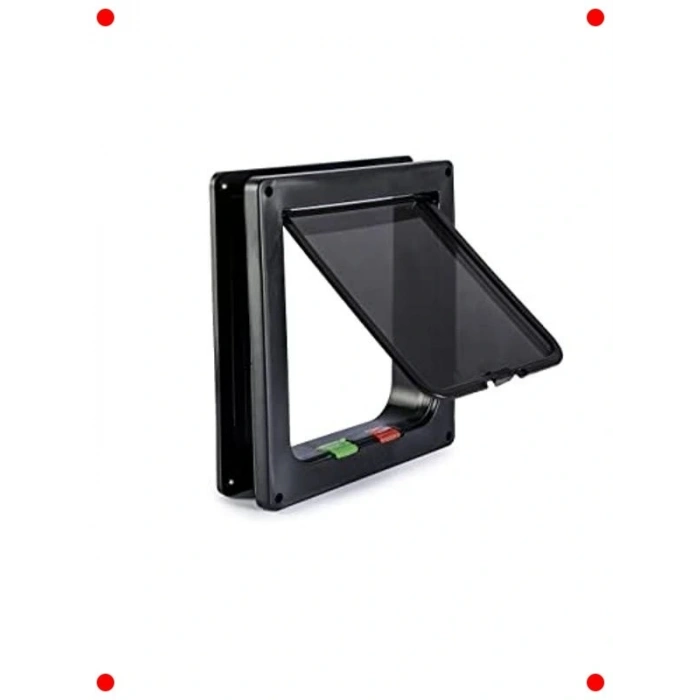 4 Yönlü Kedi & Köpek Giriş Kapısı Siyah 25x23.5cm