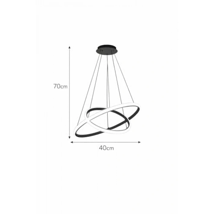 40 cm + 20 cm Ayarlanabilir Yükseklik LED Avize