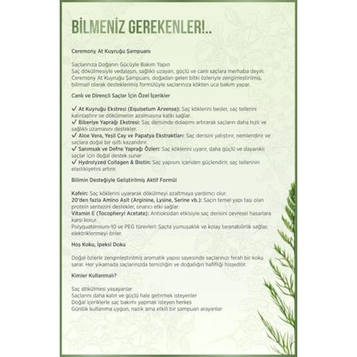 400 ml At Kuyruğu Özlü Şampuan, Saç Bakımı