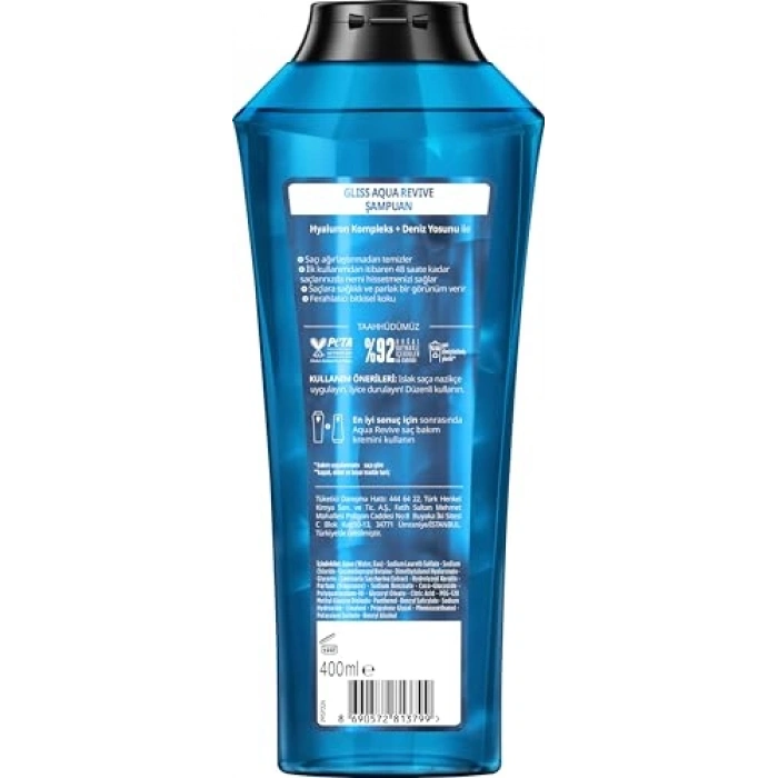 400 ml Nemlendirici Özelliğe Sahip Şampuan