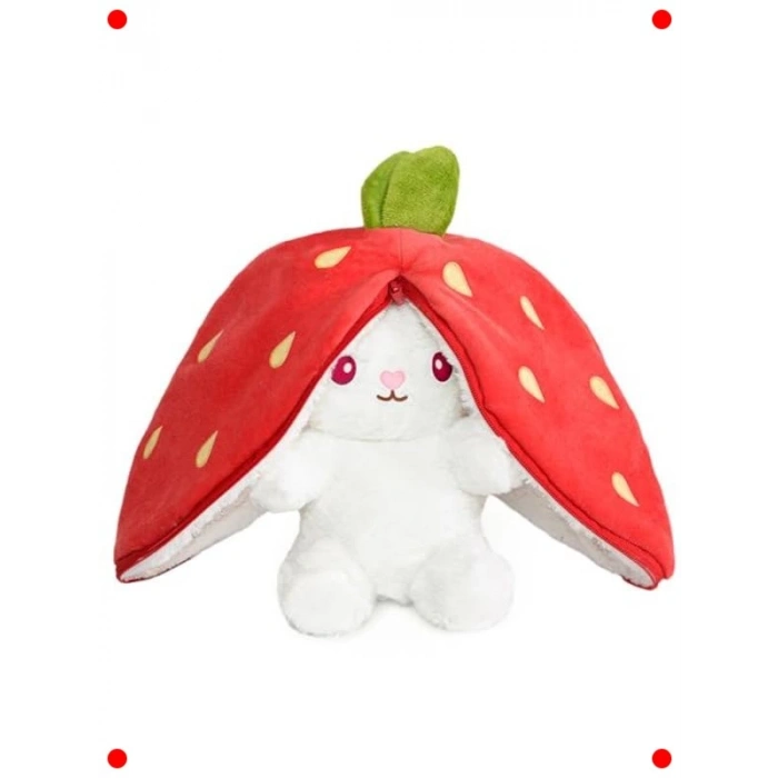 40cm Pelüş Meyve Çantalı Tavşan Oyuncak