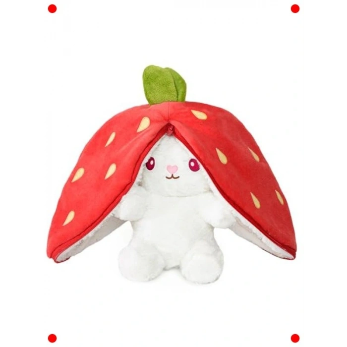 40cm Pelüş Meyve Çantalı Tavşan Oyuncak