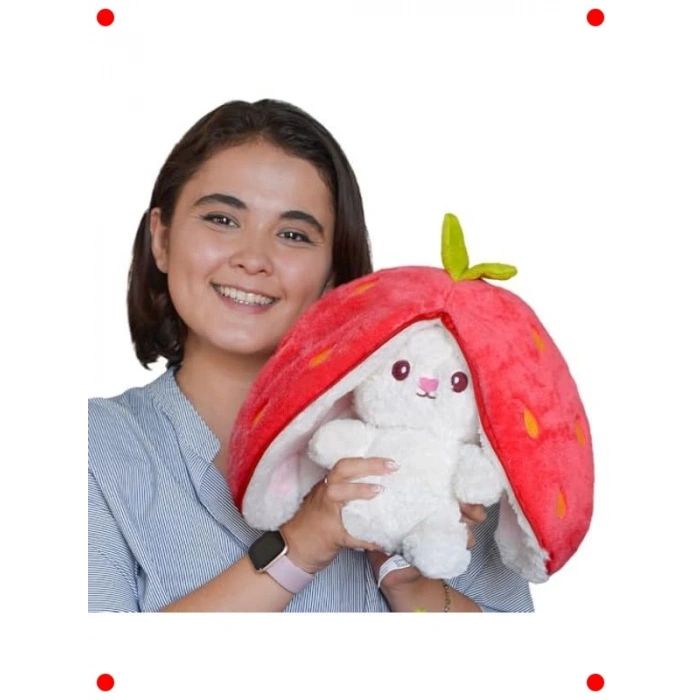 40cm Pelüş Meyve Çantalı Tavşan Oyuncak