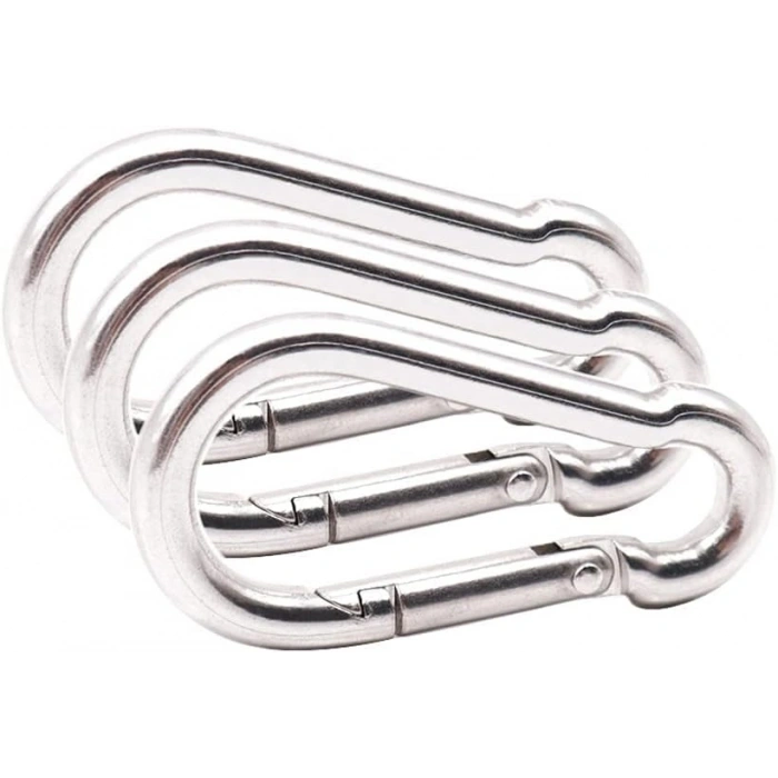 40x20x4 mm Boyutunda 316 Paslanmaz Çelik Karabina, 10 Adet