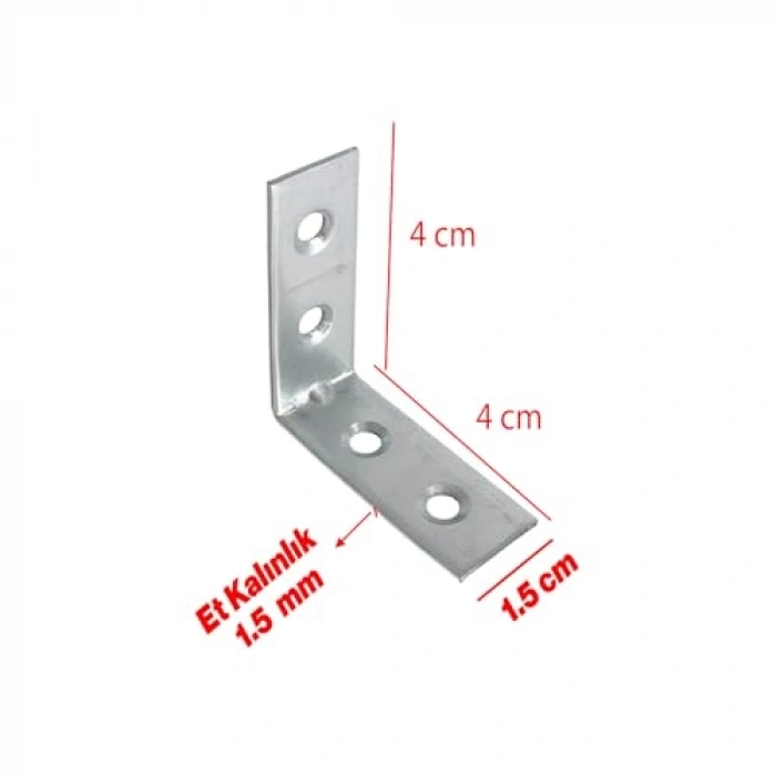 40x40x15 mm Metal Köşebent, Duvar Sabitleme Aparatı