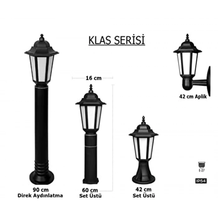 42 cm Bahçe Duvar Apliği, E27 Duylu Dış Mekan Aydınlatma Lambası