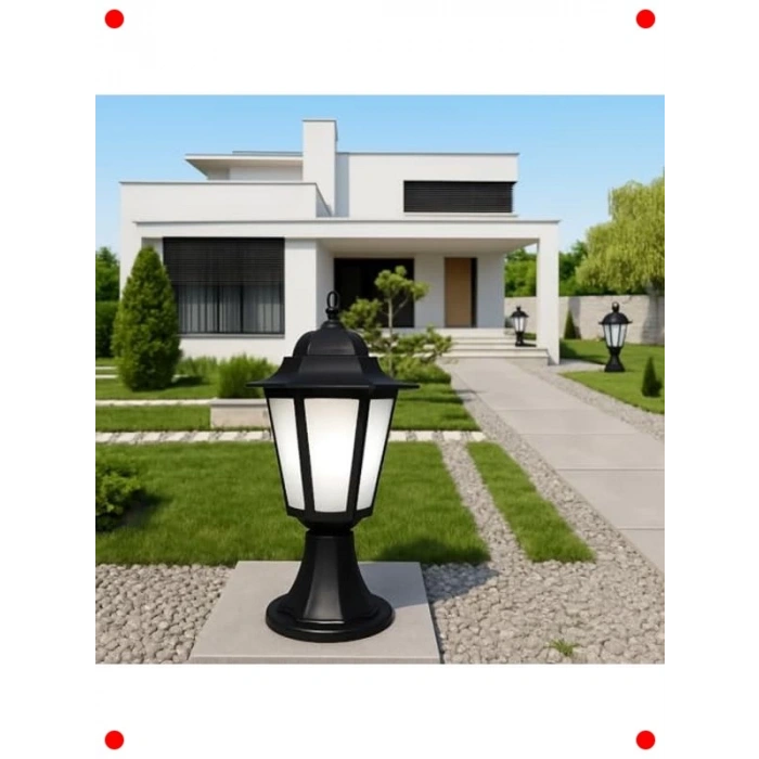 42 cm Siyah Set Üstü Dış Mekan Bahçe Aydınlatması