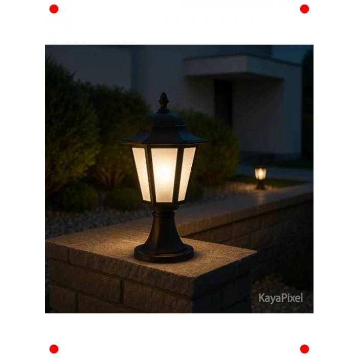 42 cm Siyah Set Üstü Dış Mekan Bahçe Aydınlatması