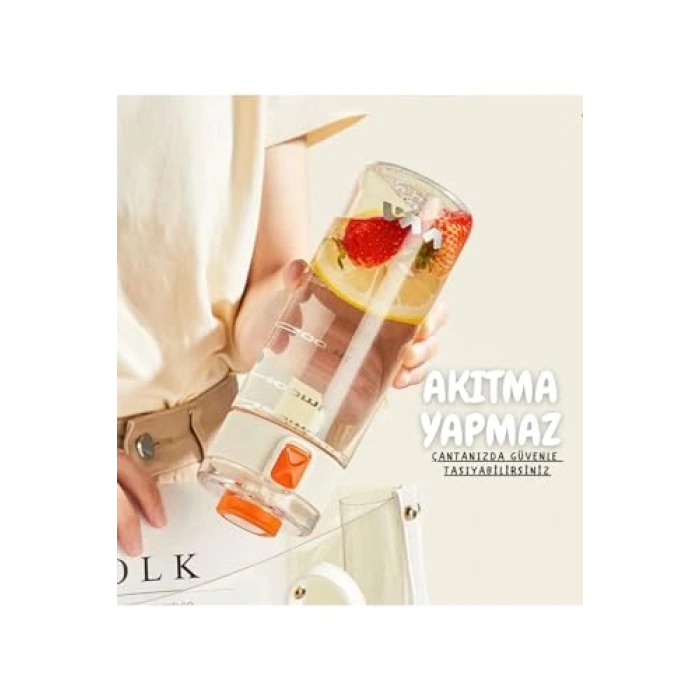 450ml Kapasiteli Taşıma Kulplu Kilitlenebilir Matara, Ölçülü