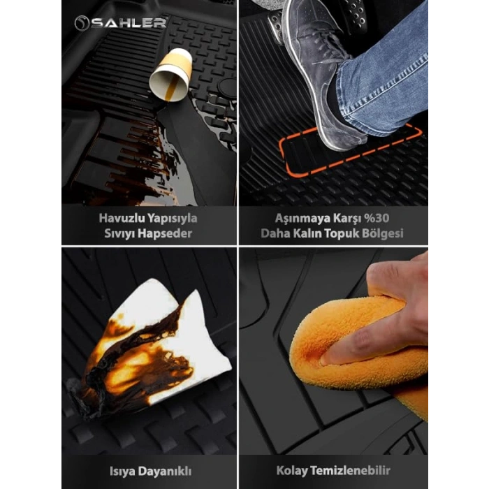 4.5D Havuzlu Oto Paspas, Tesla Model Y Uyumlu