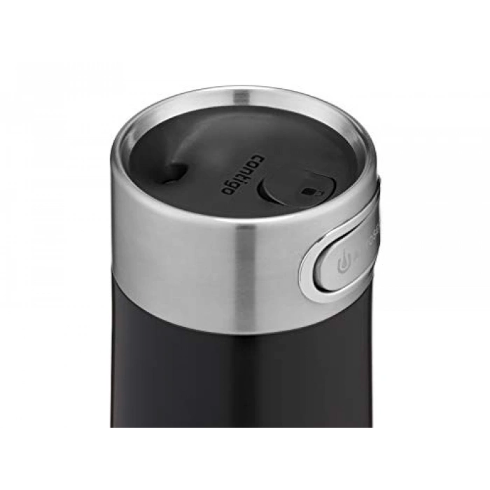 470 mL Siyah Termos Bardak, Otomatik Kapak ile Pratik