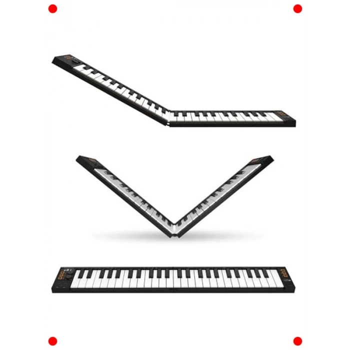 49 Tuş Katlanabilir Taşınabilir Midi Klavye (Siyah)