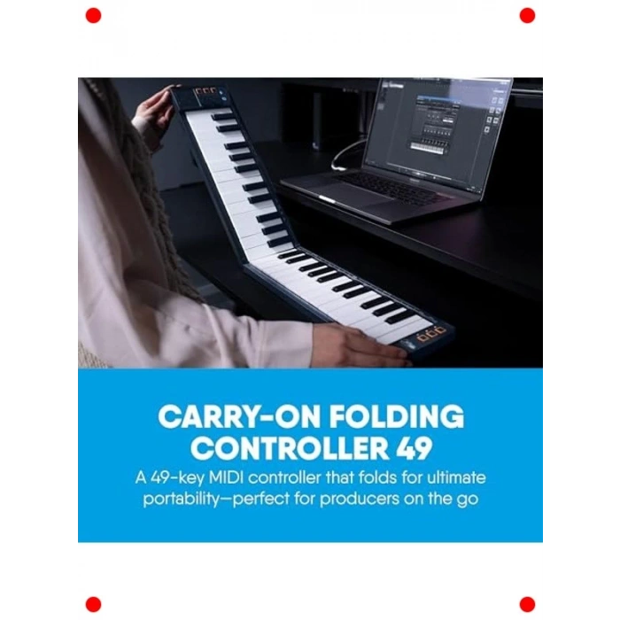 49 Tuş Katlanabilir Taşınabilir Midi Klavye (Siyah)