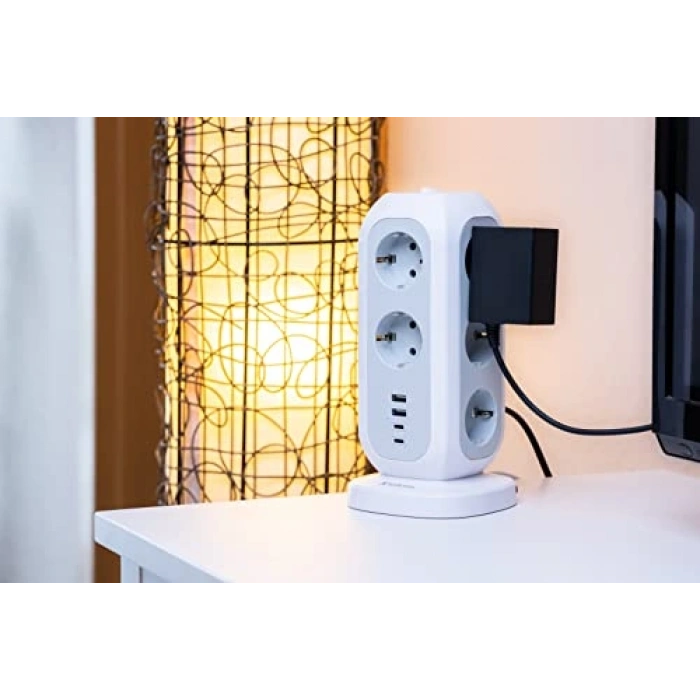 49547 - EUPT-01 EU POWER TOWER - 11xAC / 2xUSB / 2xType-C