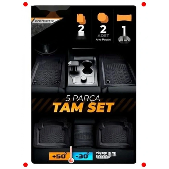 4D Havuzlu Araç Paspas Seti Siyah