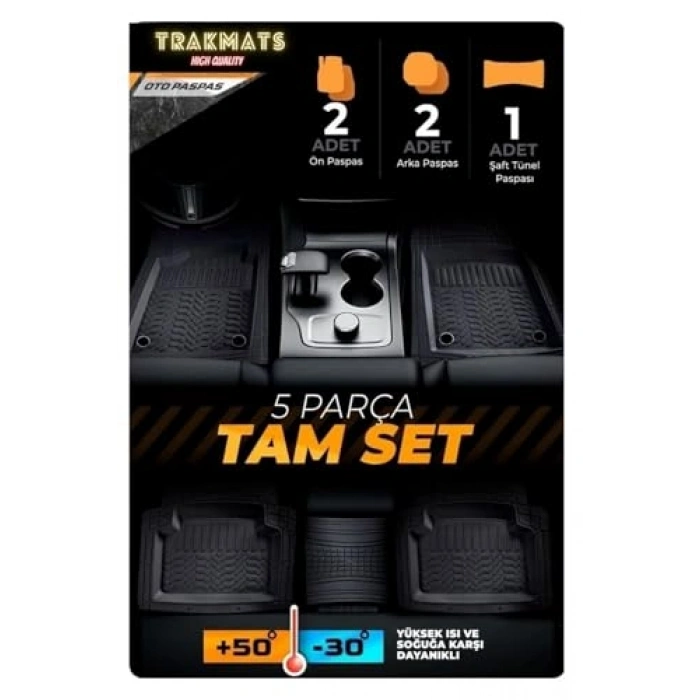 4D Universal Estetik Oto Paspas, Konforlu Tasarım, Siyah Renk