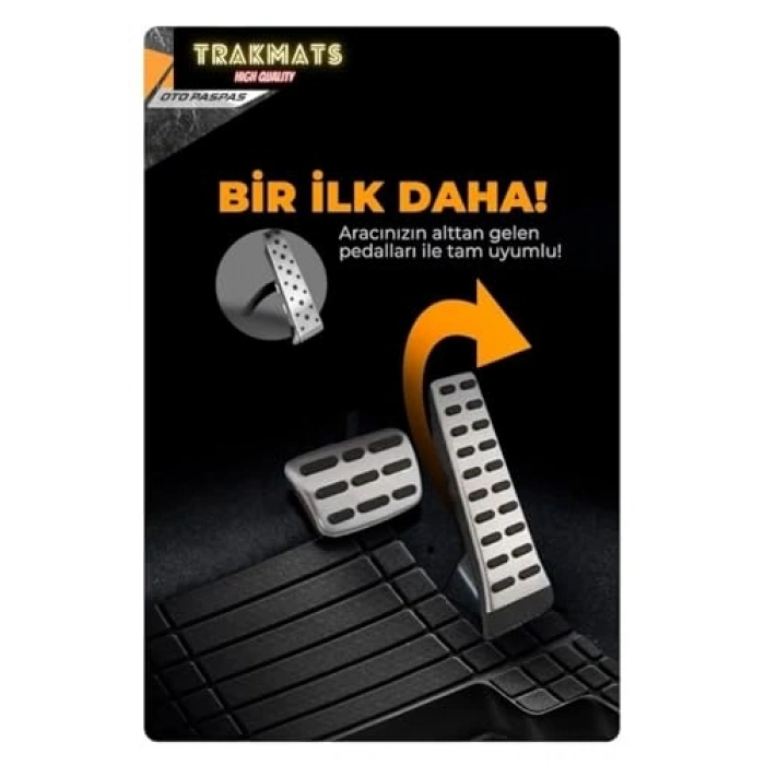 4D Universal Estetik Oto Paspas, Konforlu Tasarım, Siyah Renk