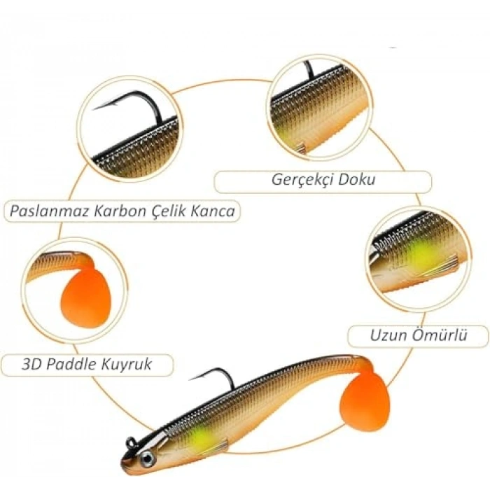 5 Adet 9 cm Yumuşak Silikon Balık Yem Seti