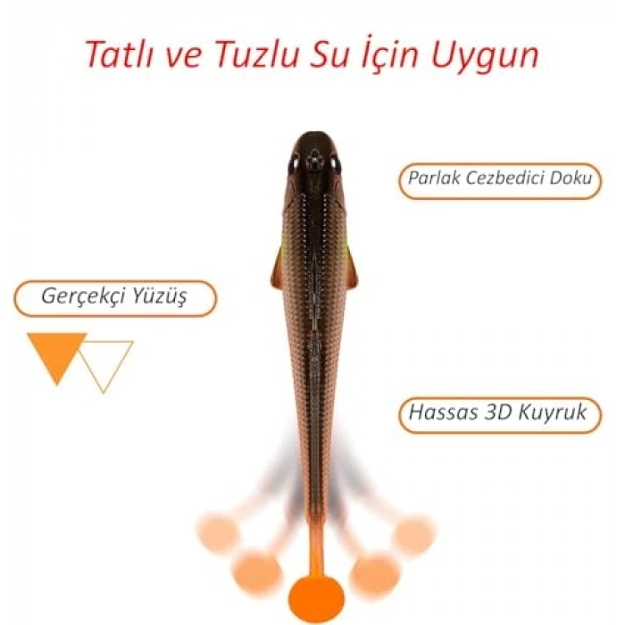 5 Adet 9 cm Yumuşak Silikon Balık Yem Seti